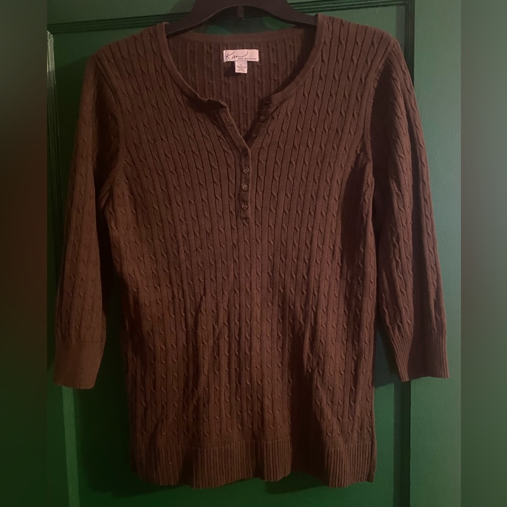Kim Rogers cable knit short sleeved sweater